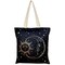 Wrapables Zippered Canvas Tote Bag, Reusable Grocery Shopping Bag, Sun and Moon